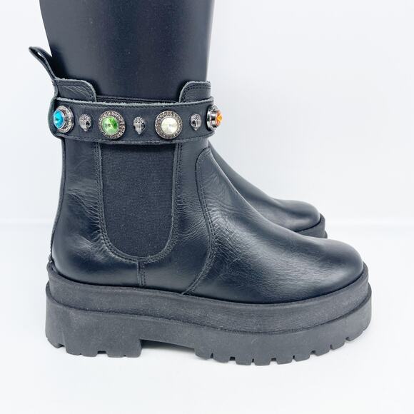 Kurt Geiger Women's Sawyer Embellished Leather Chelsea Boots Black EU 36 US 6 - Picture 3 of 12